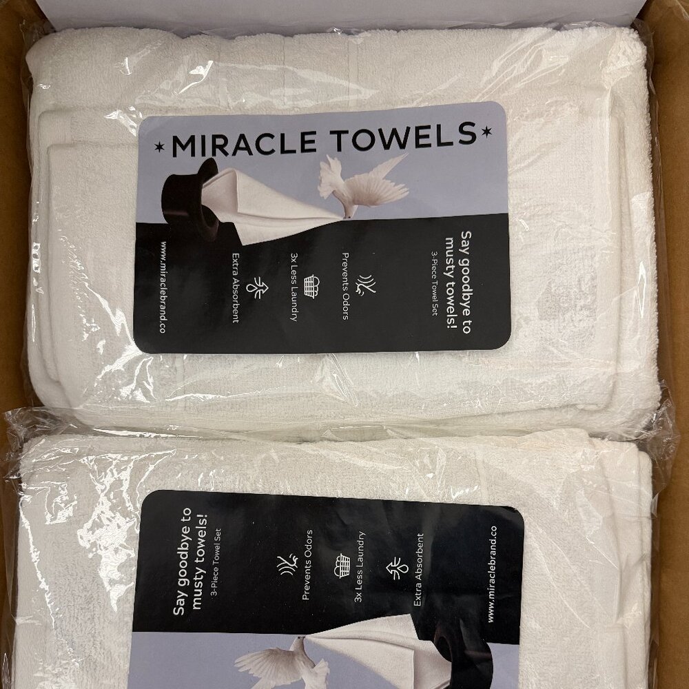 Miracle Made Silver-Infused Towel Set White • Antibacterial Cotton • Quick Dry
